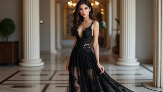 Robe longue noire dentelle : élégance et conseils pour bien la porter