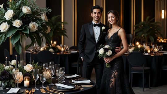 Mariage en noir : idées élégantes pour un événement chic et original